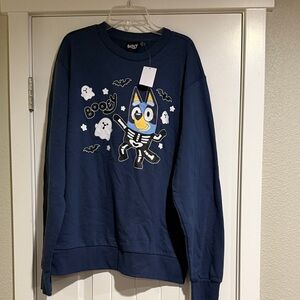 Bluey Men's Navy Blue Graphic Crewneck Sweater